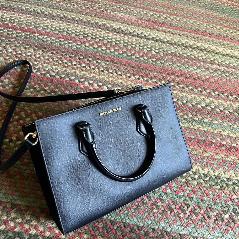 Michael Kors Black Satchel Bag with Saffiano Leather